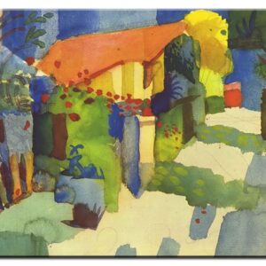 August Macke Bilder - Haus im Garten-30 x 40 cm