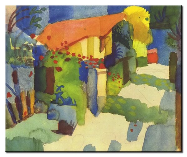 August Macke Bilder - Haus im Garten-30 x 40 cm