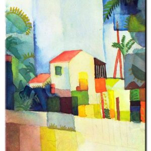 August Macke Bilder - Helles Haus-90 x 110 cm