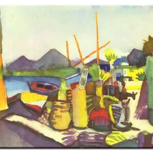 August Macke Bilder - Landschaft bei Hammamet-60 x 70 cm