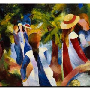 August Macke Bilder - Mädchen unter Bäumen-90 x 120 cm