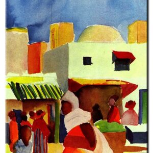 August Macke Bilder - Markt in Tunis-40 x 50 cm