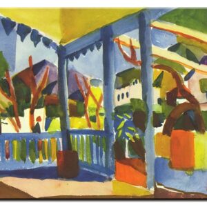 August Macke Bilder - Terrasse des Landhauses in St. Germain-70 x 90 cm