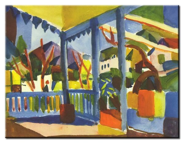 August Macke Bilder - Terrasse des Landhauses in St. Germain-70 x 90 cm