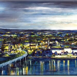 Koblenz  Rheinbrücke  von H. Jung  als Leinwandbild-40 x 60 cm