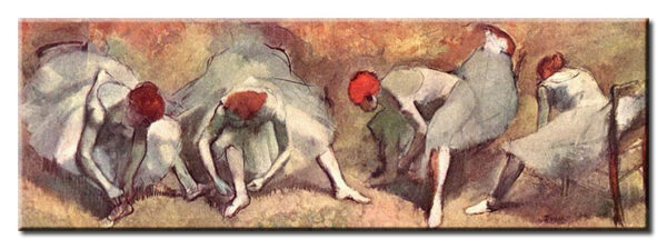 Edgar Degas Bilder - Tänzerinnen beim Binden der Schuhe-30 x 90 cm