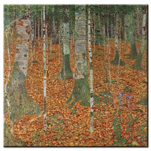 Gustav Klimt Bilder - Birkenwald-40 x 40 cm