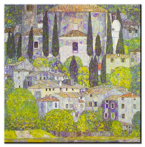 Gustav Klimt Bilder - Chiesa a Cassone am Gardasee-40 x 40 cm