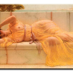 John William Godward Bilder - Mädchen im gelben Tuch-50 x 100 cm