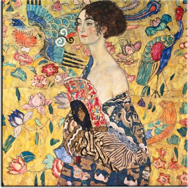 Gustav Klimt- Die Dame mit dem Fächer-40 x 40 cm