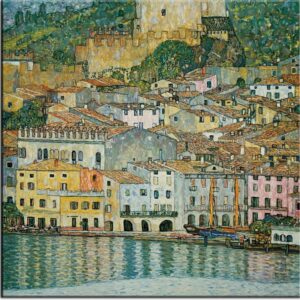 Gustav Klimt Bilder - Malcesine am Gardasee-70 x 70 cm