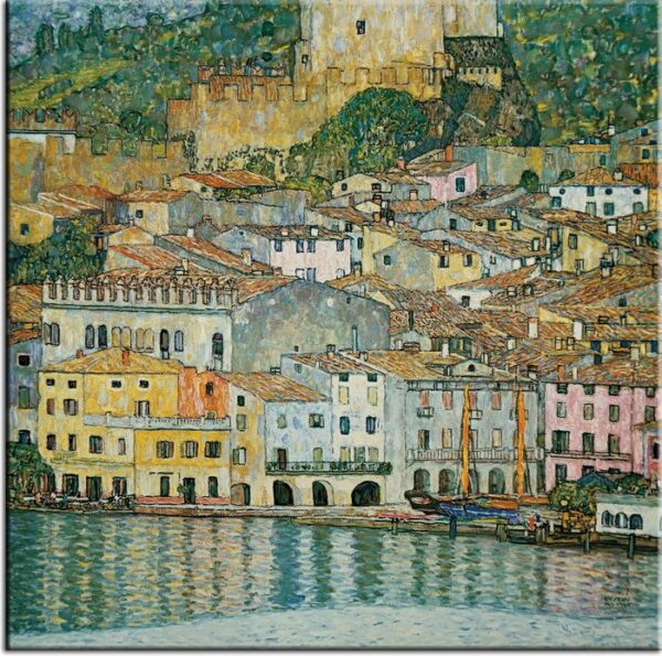 Gustav Klimt Bilder - Malcesine am Gardasee-70 x 70 cm