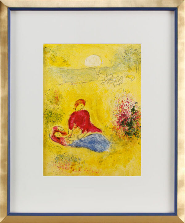 Marc Chagall - DAPHNIS UND CHLOÉ - DIE SCHWALBE - Offsetlithographie im Designra...
