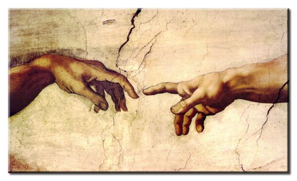Michelangelo Bilder - Erschaffung Adams (Detail)-50 x 80 cm