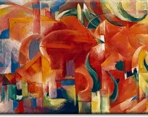 Franz Marc Spielende Formen abstraktes Leinwandbild-60 x 180 cm