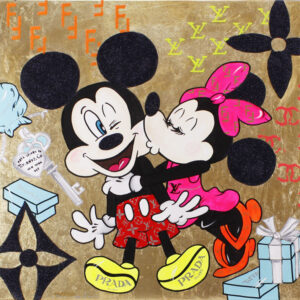 DARIA "ODARKA" HIL - MICKY & MINNIE - I LOVE TIFFANY 80x80 cm Original Mischtech...