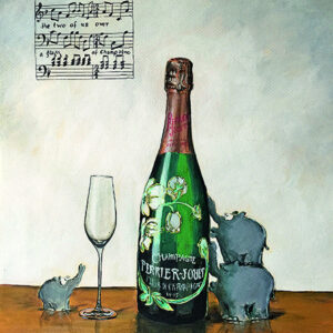 Otto Waalkes - A GLASS OF CHAMPAGNE - ORIGINAL PIGMENTGRAFIK AUF LEINWAND