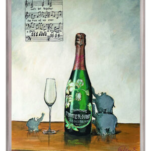 Otto Waalkes - A GLASS OF CHAMPAGNE - ORIGINAL PIGMENTGRAFIK AUF LEINWAND