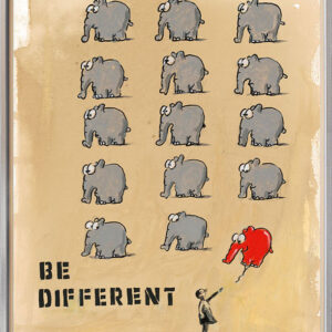 Otto Waalkes - BE DIFFERENT - BANKSY - ORIGINAL PIGMENTGRAFIK AUF LEINWAND