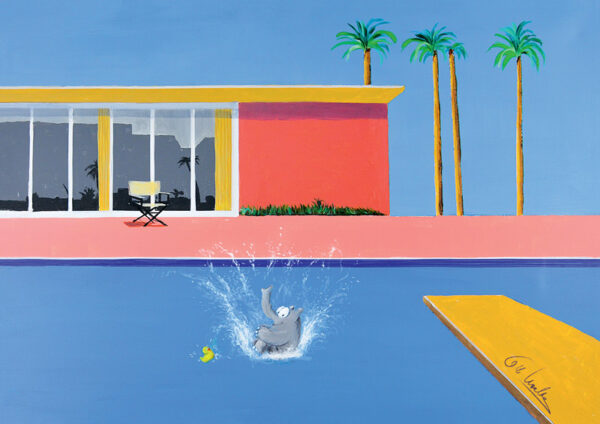 Otto Waalkes - BIGGER SPLASH - ORIGINAL PIGMENTGRAFIK AUF LEINWAND