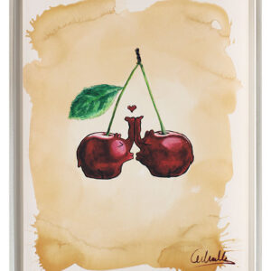 Otto Waalkes - Cherry Kiss - ORIGINAL PIGMENTGRAFIK AUF LEINWAND