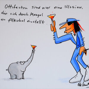 Otto Waalkes - ILLUSION I - UDO LINDENBERG - ORIGINAL PIGMENTGRAFIK AUF LEINWAND