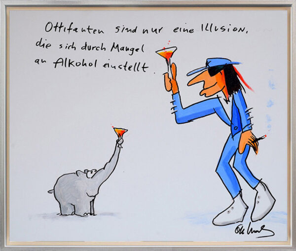 Otto Waalkes - ILLUSION I - UDO LINDENBERG - ORIGINAL PIGMENTGRAFIK AUF LEINWAND