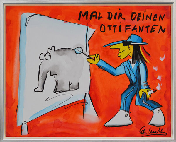 Otto Waalkes - MAL DIR DEINEN OTTIFANTEN - UDO LINDENBERG - ORIGINAL PIGMENTGRAF...