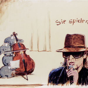 Otto Waalkes - Sie spielen Cello - ORIGINAL PIGMENTGRAFIK AUF LEINWAND