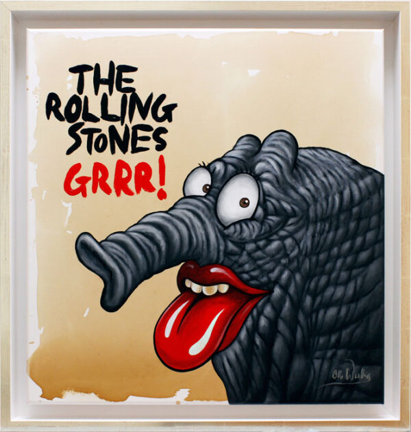 Otto Waalkes - THE ROLLING STONES - GRRR! - ORIGINAL GEMÄLDE AUF LEINWAND im Sch...