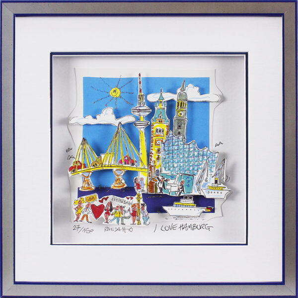 Paolo Randazzo - I LOVE HAMBURG - Original 3D Bild handsigniert