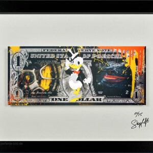 SKYYLOFT - Porsche Donald Duck Smoking Dollar - Bild mit Museumsglas und Bilderr...