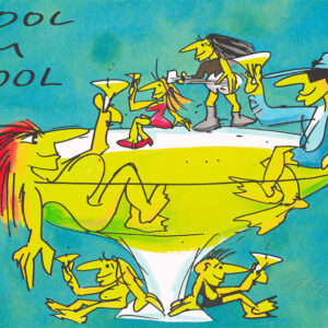 1 Udo LINDENBERG COOL im POOL Version 2023 - original Grafik handsigniert