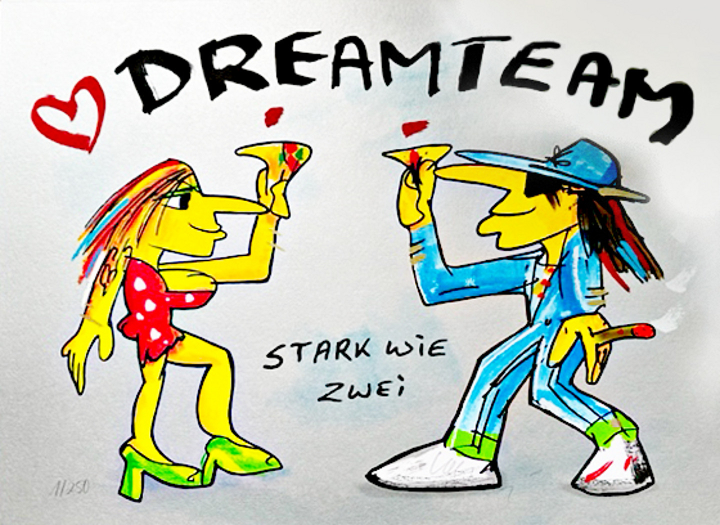 Udo Lindenberg DREAMTEAM - STARK WIE ZWEI - Silver Edition - original Siebdruck...