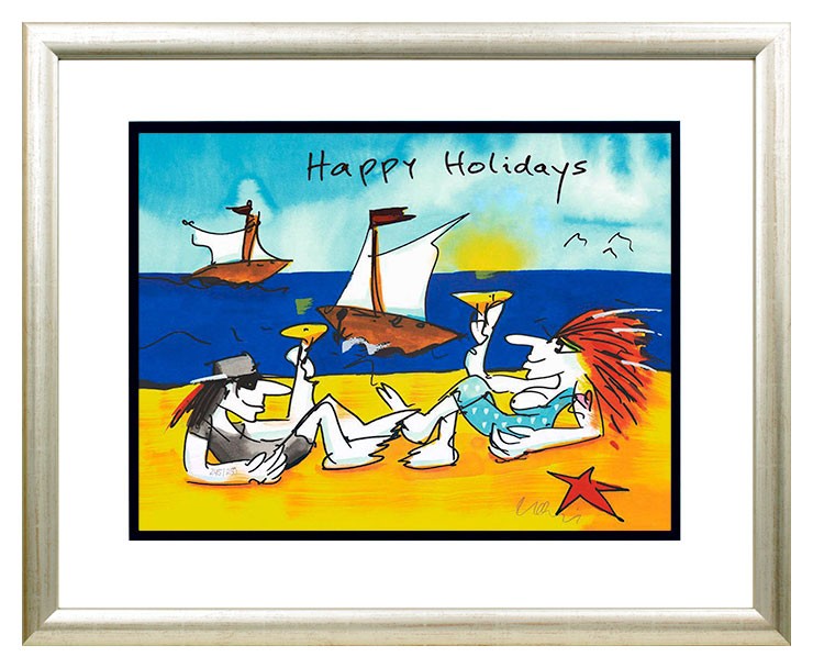 Udo Lindenberg Bilder HAPPY HOLIDAYS - original Grafik handsigniert