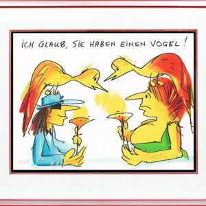 Udo Lindenberg ICH GLAUB SIE HABEN EINEN VOGEL - original Grafik handsigniert