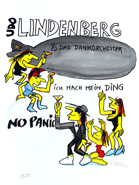 Udo Lindenberg ICH MACH MEIN DING Panikorchester - ZEPPELIN - original Siebdruc...
