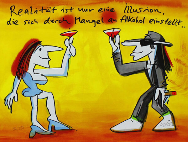 Udo Lindenberg - REALITÄT IST NUR EINE ILLUSION - handsignierte Original Grafik