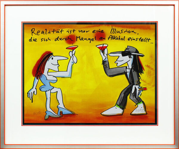 Udo Lindenberg - REALITÄT IST NUR EINE ILLUSION - handsignierte Original Grafik